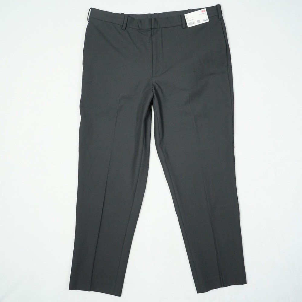 Uniqlo Smart Ankle Pants Mens XL Black Casual 1Stretch Trousers 321-479349 NEW